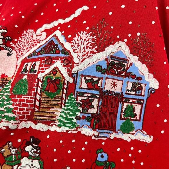 Vintage Christmas Sweatshirt Seasons Greetings - Picture 7 of 11